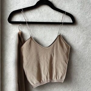 Free People Gold Sparkly Camisole Top